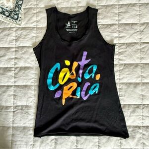 Black and Yellow Fitted Graphic Tank Top